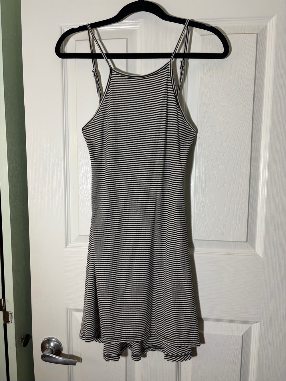 Full Tilt Black & White Striped Mini Slip Dress